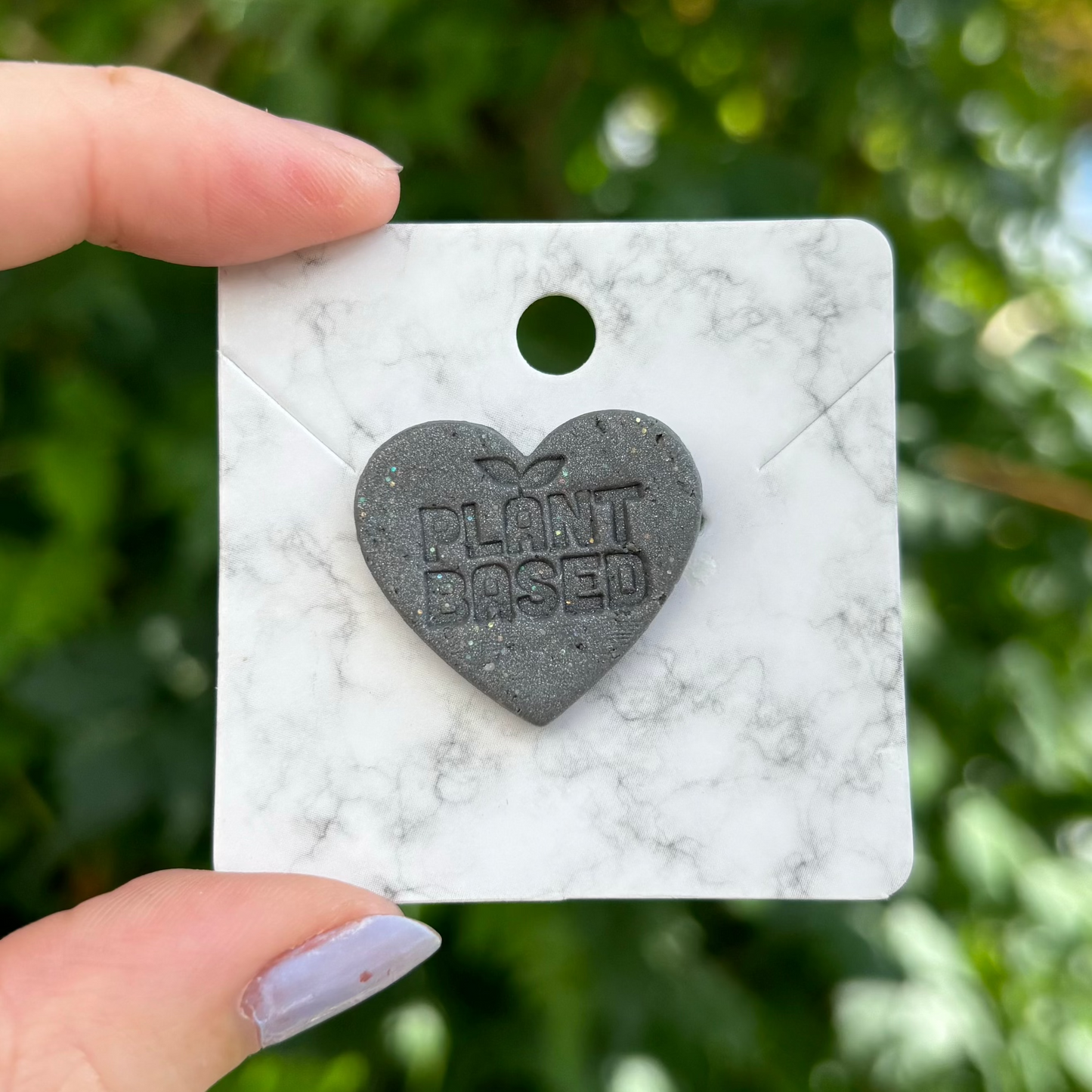 Plant Based XL Gray Polymer Clay Handmade Pin