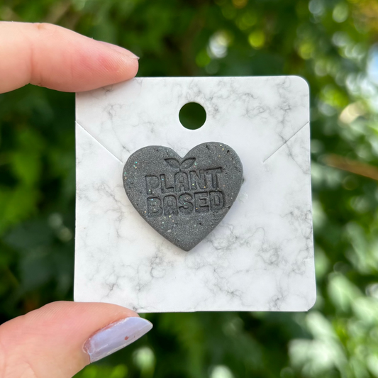 Plant Based XL Gray Polymer Clay Handmade Pin